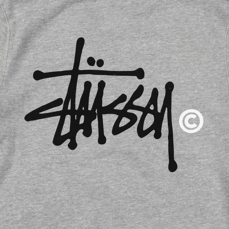 Stussy Basic Logo Crew Sweater Grey-3