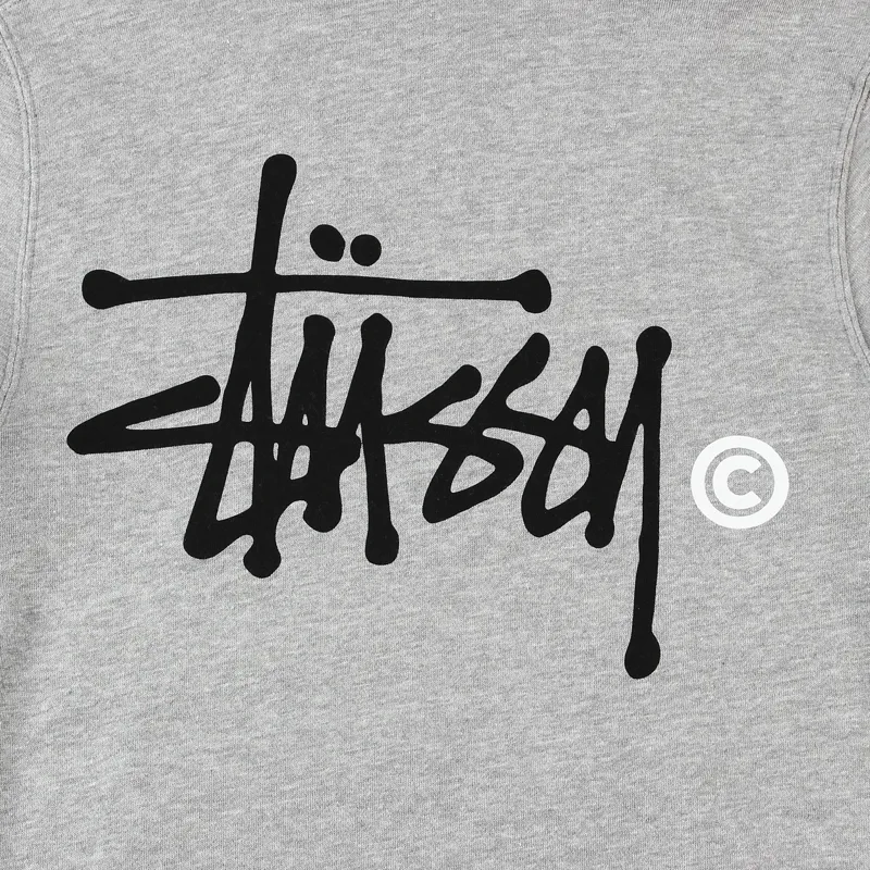 Stussy Basic Logo Hood Grey-3