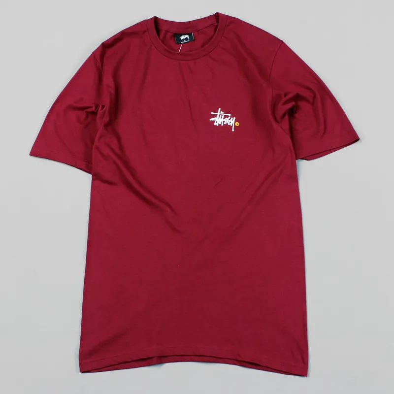 Stussy Basic Logo T Shirt Dark Red