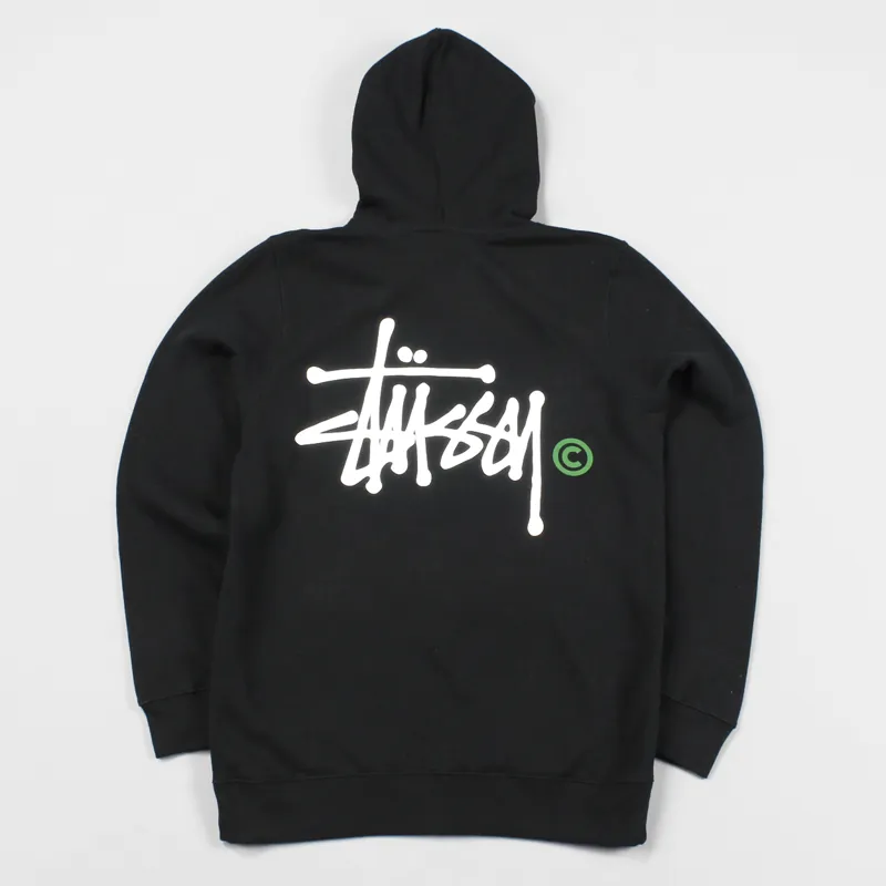 Stussy Basic Logo Zip Hoodie Black-2
