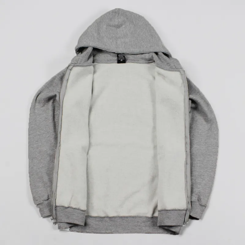 Stussy Basic Logo Zip Hoodie Grey Heather-1