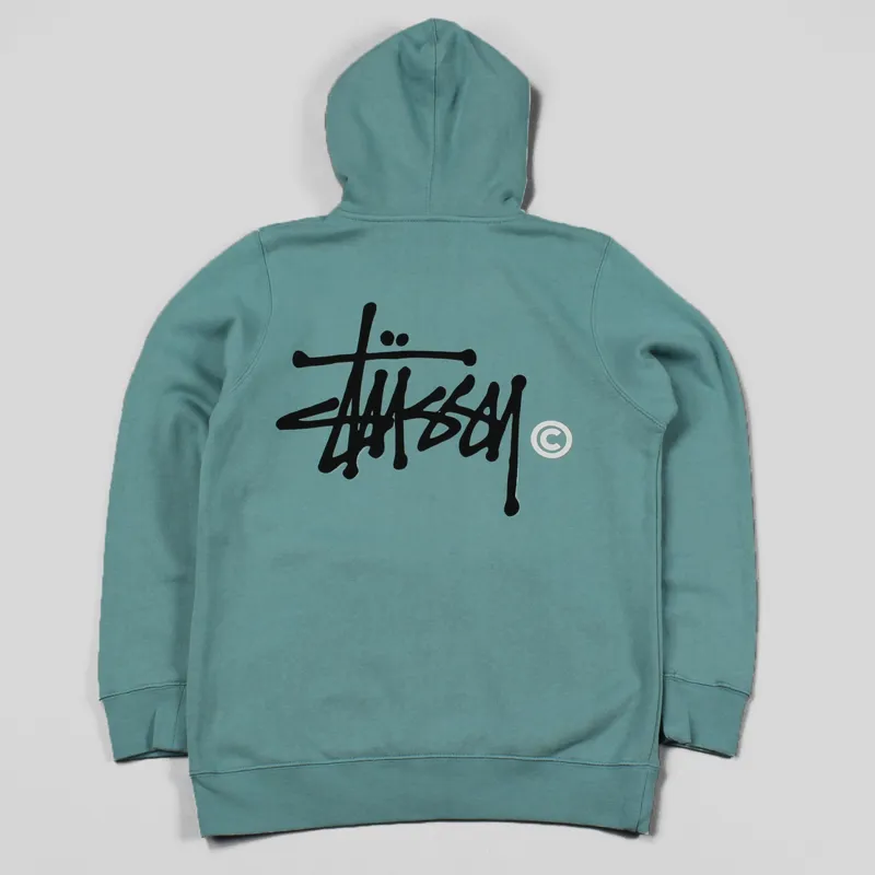 Stussy Basic Logo Zip Hoodie Steel-2