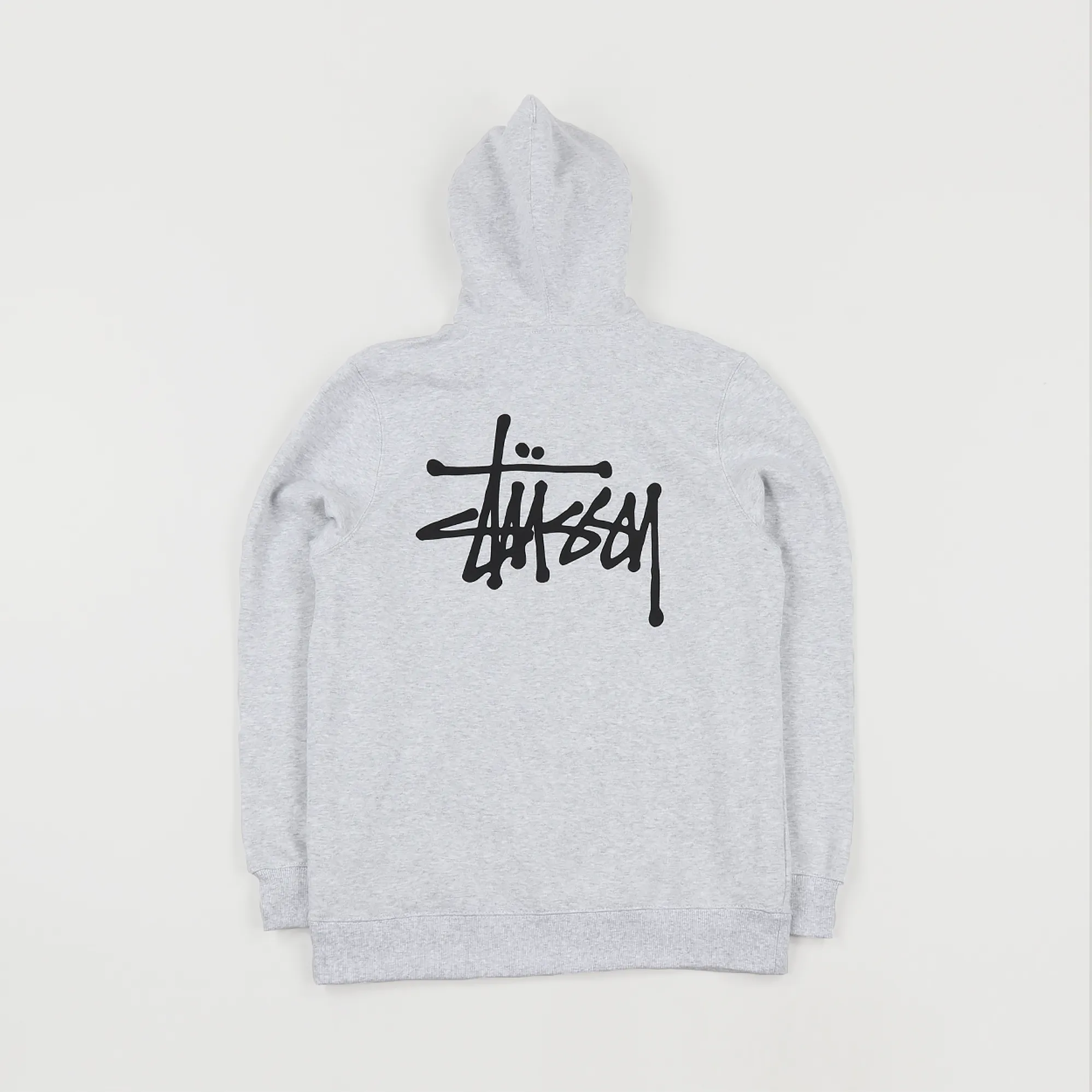 Stussy Mens Basic Logo Graphic Hoodie Hoody Ash Heather Grey