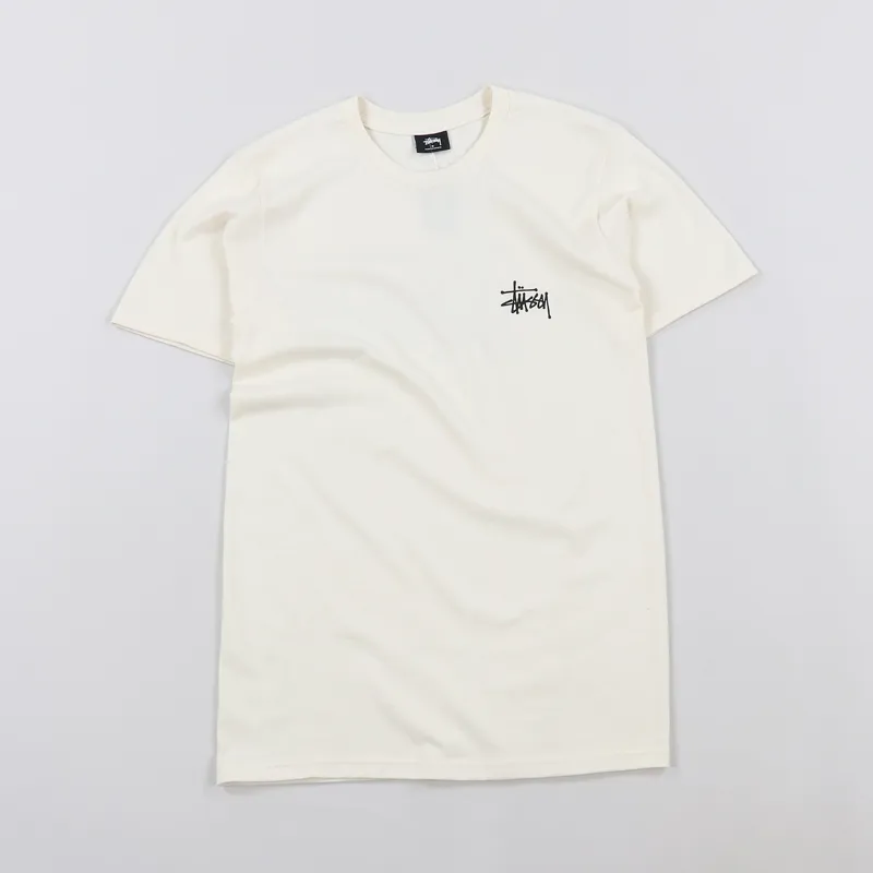 Stussy Basic Logo T Shirt Natural White-1
