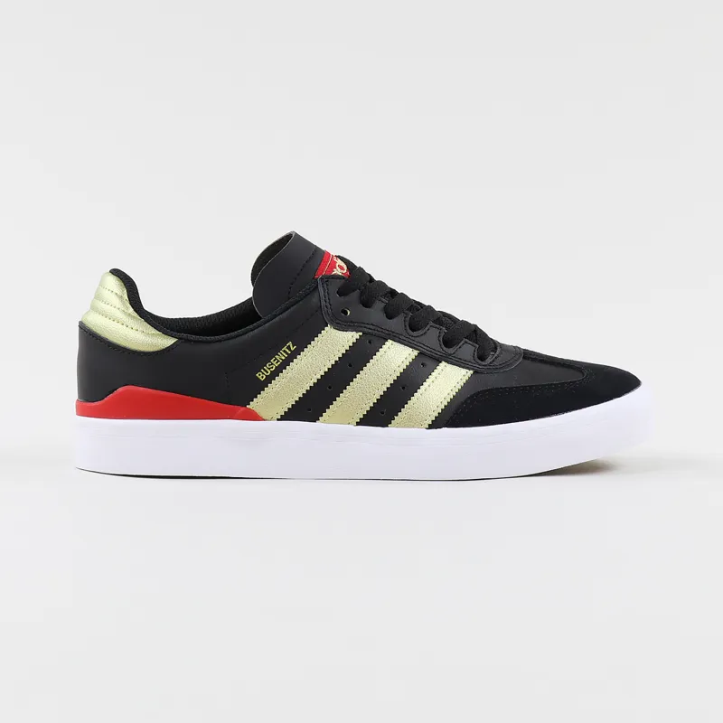 Adidas Skateboarding Busenitz Vulc Remix Shoes Black Gold Scarlet