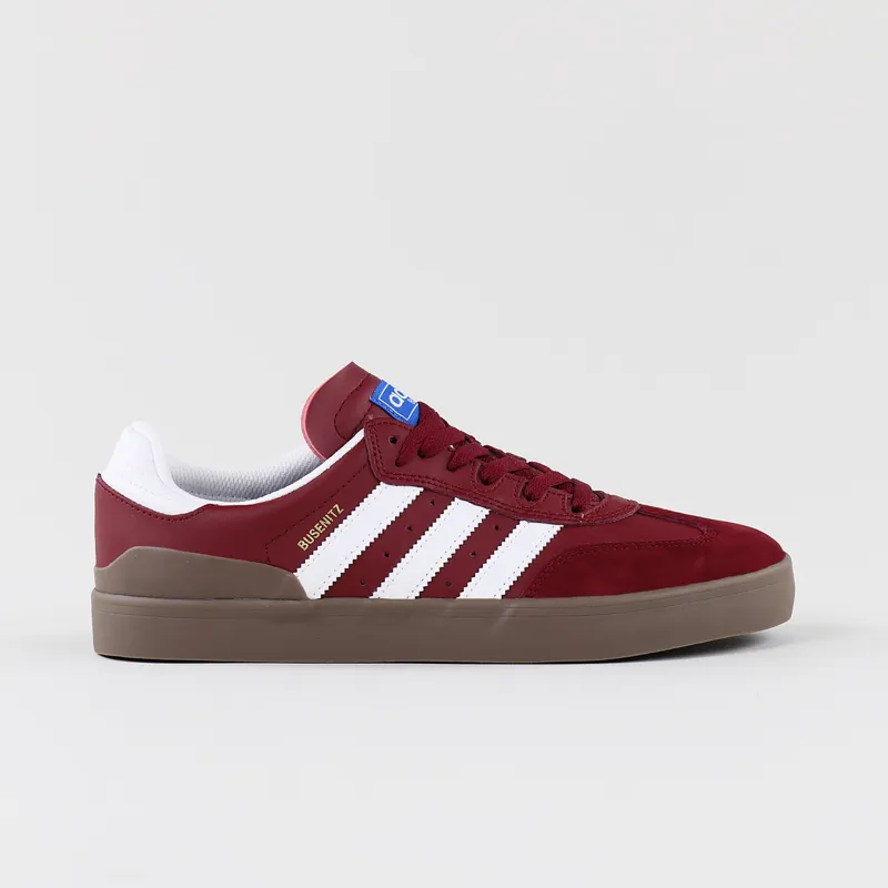 Otros lugares Artes literarias palma Adidas Busenitz Vulc Remix Leather Suede Shoes Burgundy White Gum
