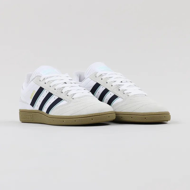 Adidas Skateboarding Busenitz Pro Shoes White Burgundy Clear Mint-3