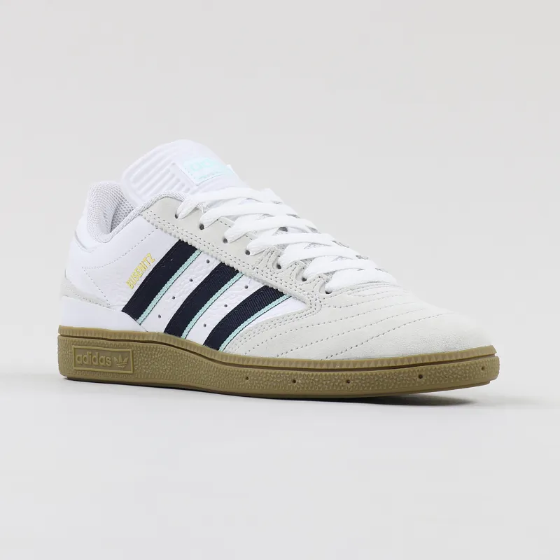 Adidas Skateboarding Busenitz Pro Shoes White Burgundy Clear Mint-4