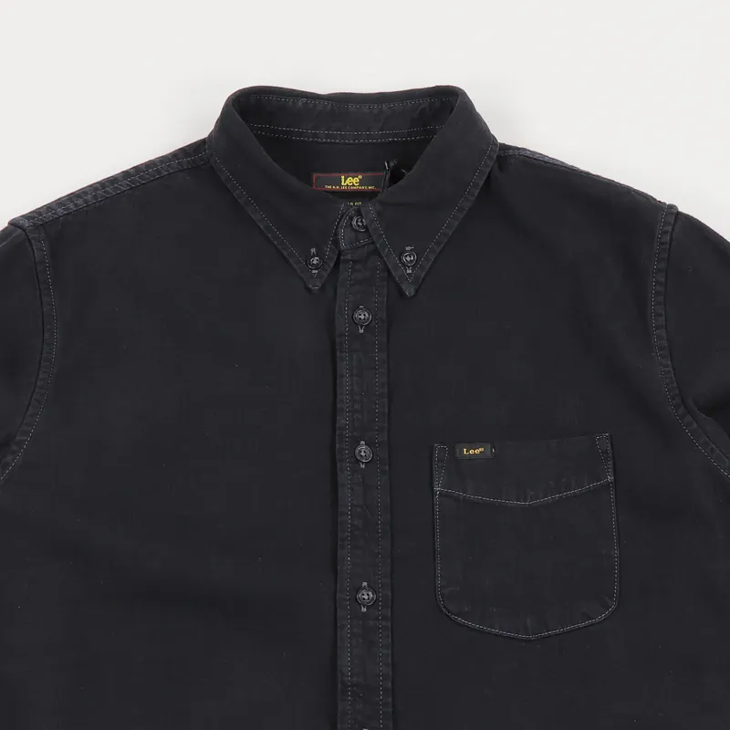 Lee Button Down Long Sleeve Shirt Black-1