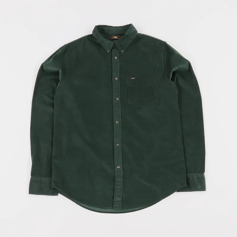 Lee Button Down Corduroy Long Sleeve Shirt Forest