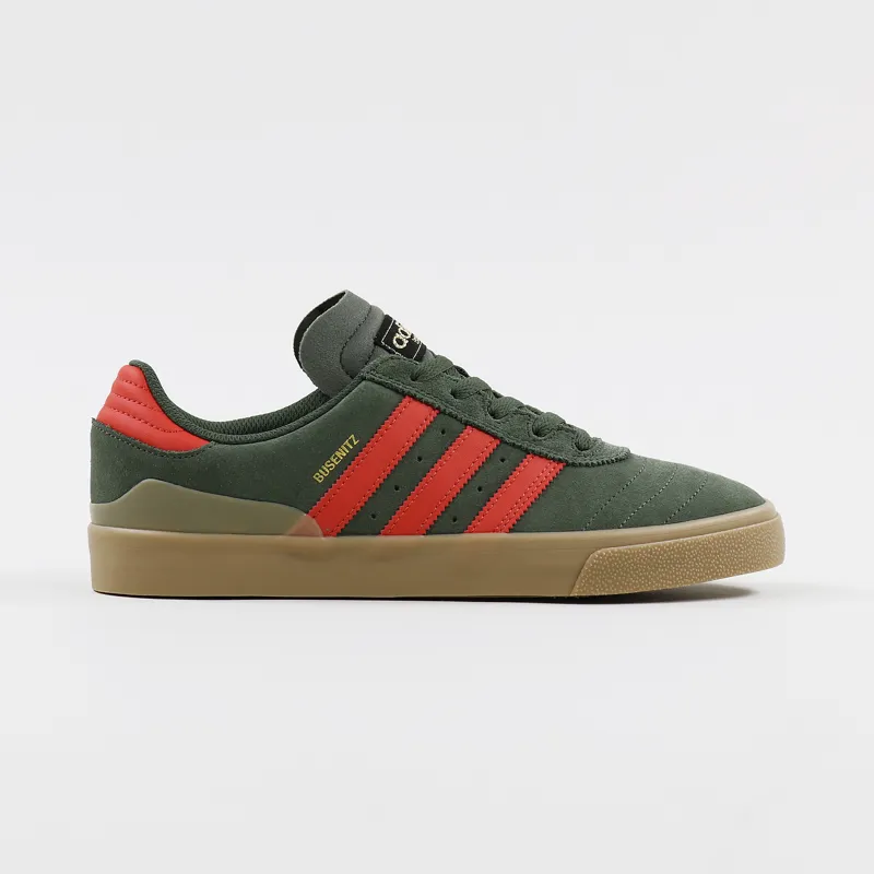 Adidas Skateboarding Busenitz Vulc Shoes Green Raw Amber Gum