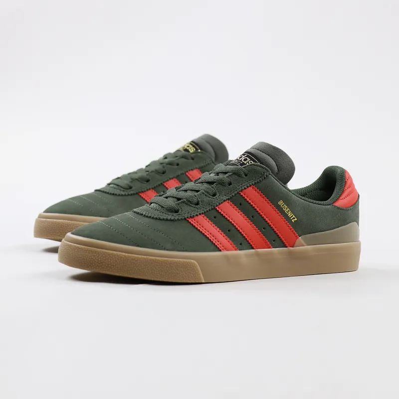 Adidas Skateboarding Busenitz Vulc Shoes Green Raw Amber Gum-4