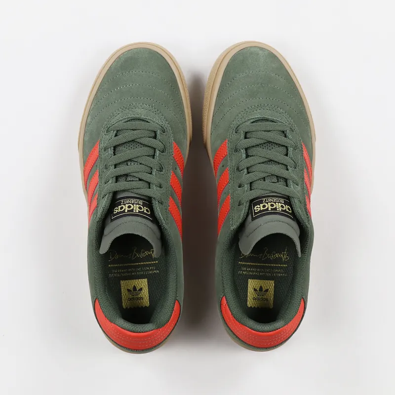 Adidas Skateboarding Busenitz Vulc Shoes Green Raw Amber Gum-7