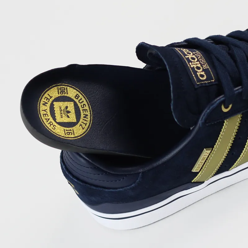 Adidas Busenitz Vulc ADV 10 Year Anniversary Shoes Navy Gold White-8