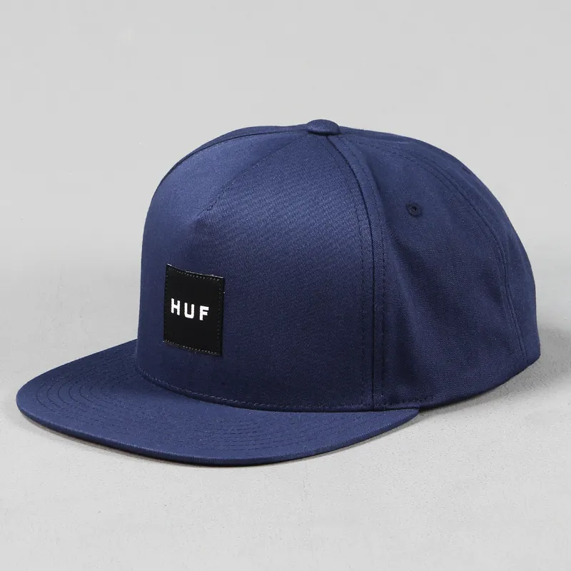 Huf Box Logo Snapback Cap Navy