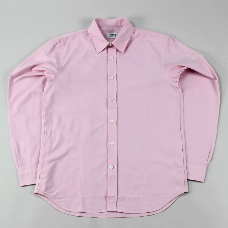 Edwin Long Sleeve Cadet Shirt Pink
