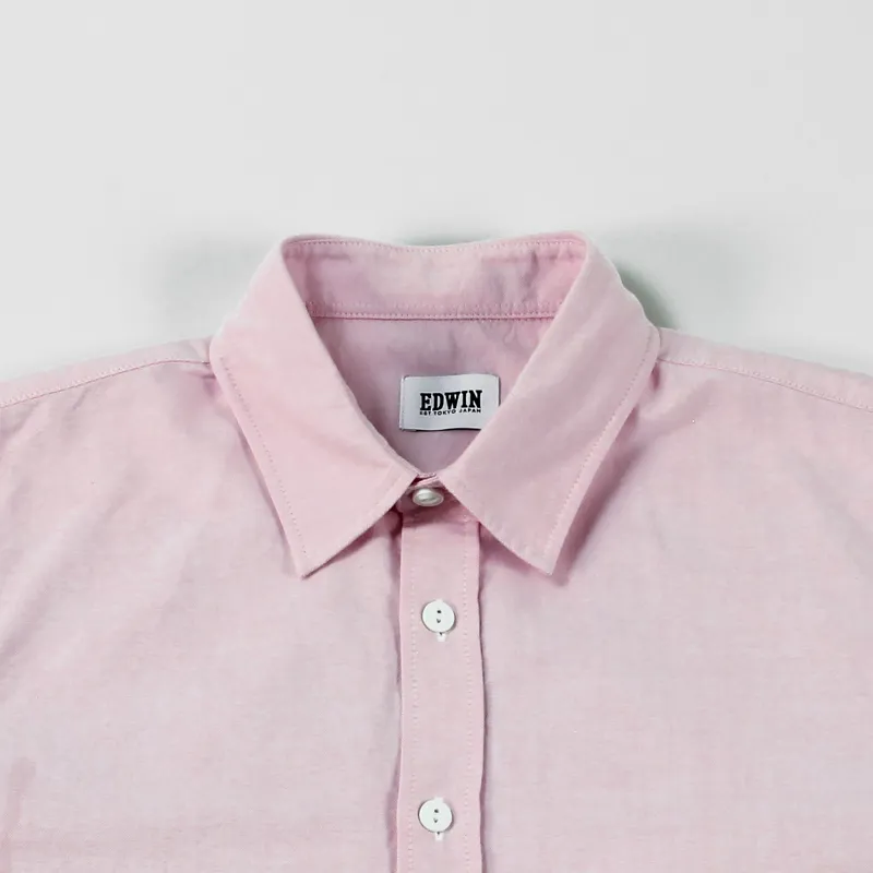 Edwin Long Sleeve Cadet Shirt Pink-1
