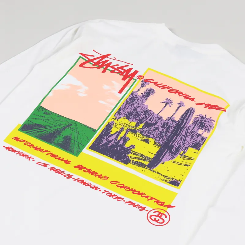Stussy Palm Desert Pigment Dyed Long Sleeve T Shirt Natural-2