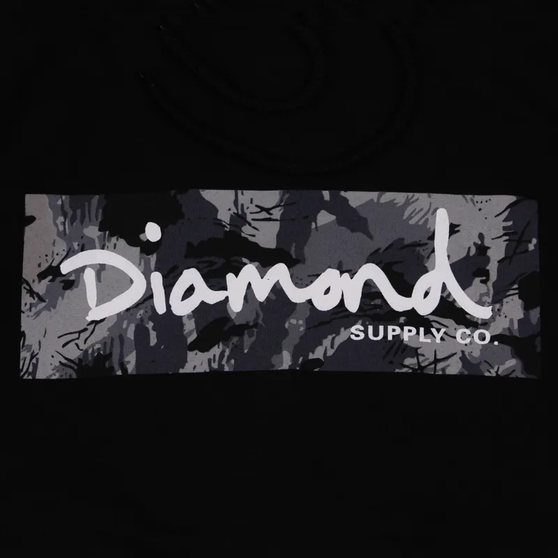 Diamond Supply Co. Camo Box Logo Hoodie Black Grey-1