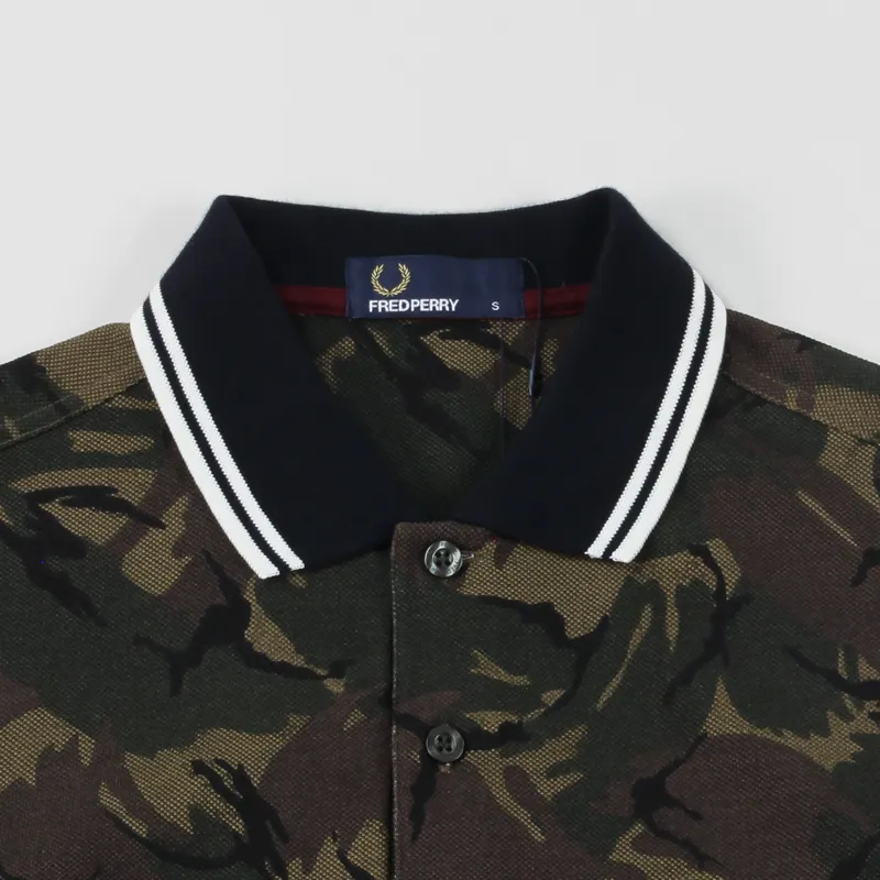 Fred Perry Pique Polo Shirt Camo