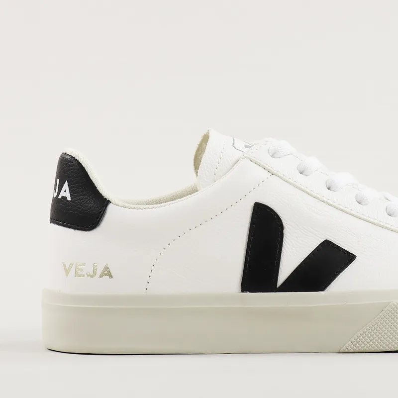Veja Womens Campo Chromefree Leather Shoes White Black-1