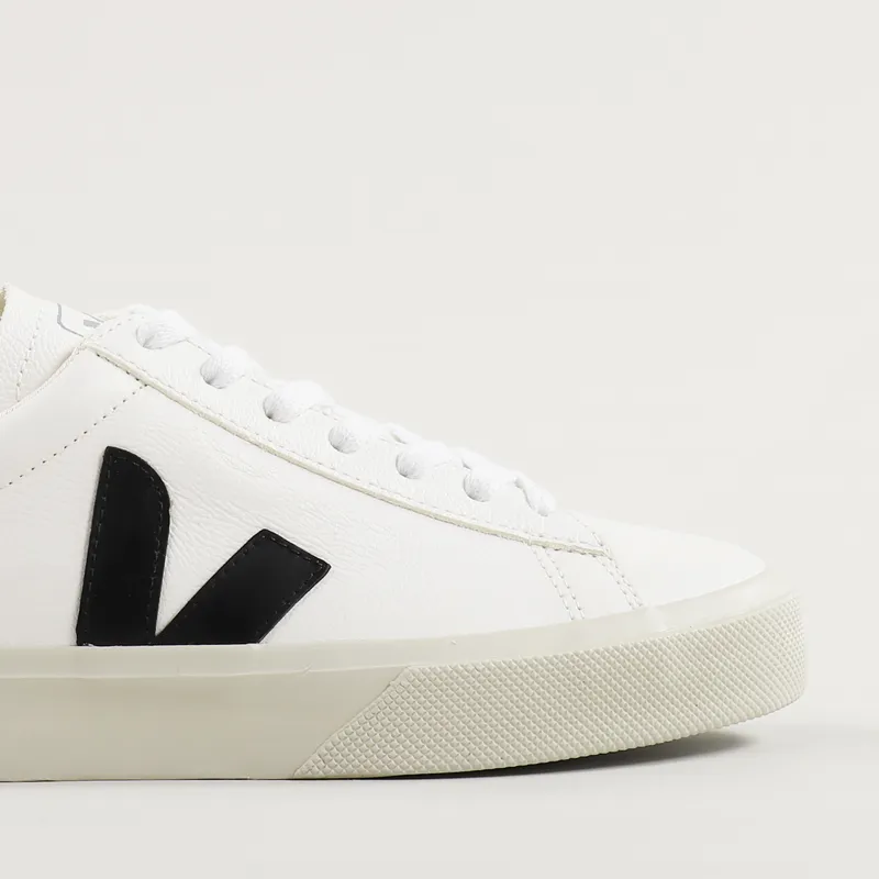 Veja Womens Campo Chromefree Leather Shoes White Black-2