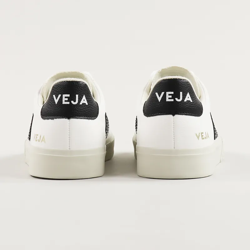 Veja Womens Campo Chromefree Leather Shoes White Black-6