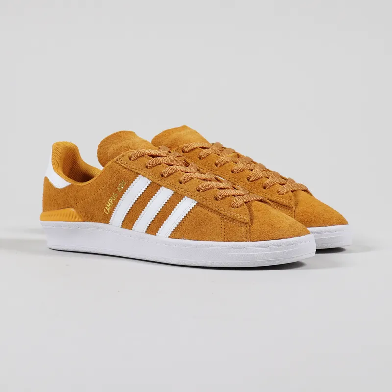 naturpark buffet Patent Adidas Skateboarding Mens Campus ADV Shoes Yellow White Gold