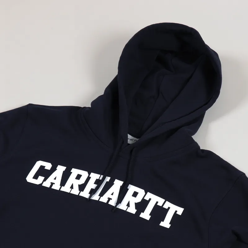 Carhartt WIP Hooded College Sweat Dark Navy White-1