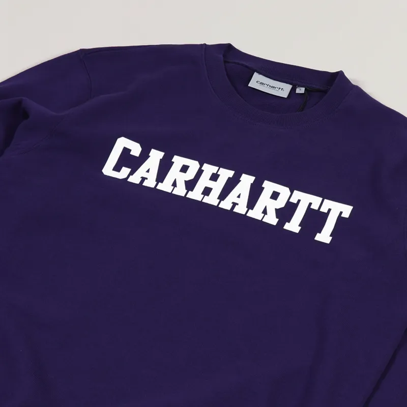 Carhartt WIP College Sweat Royal Violet White-1