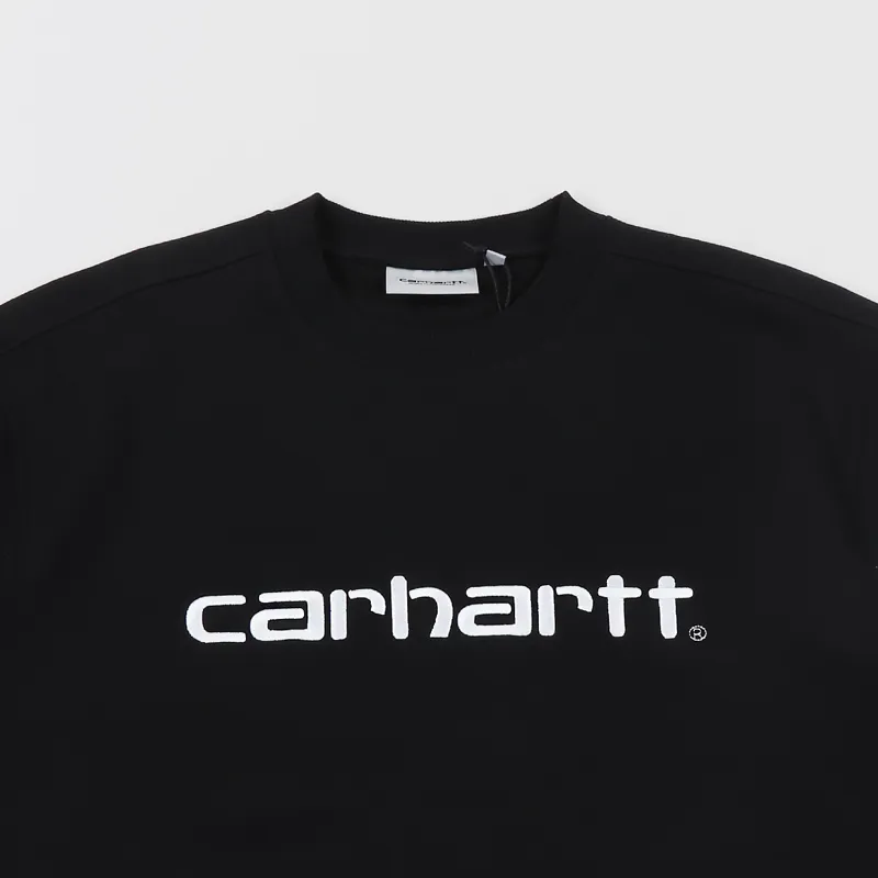 Carhartt WIP Mens Carhartt Logo Sweatshirt Jumper Black White