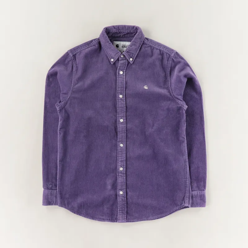 Carhartt WIP x Working Class Heroes Madison Cord Shirt Dusty Mauve