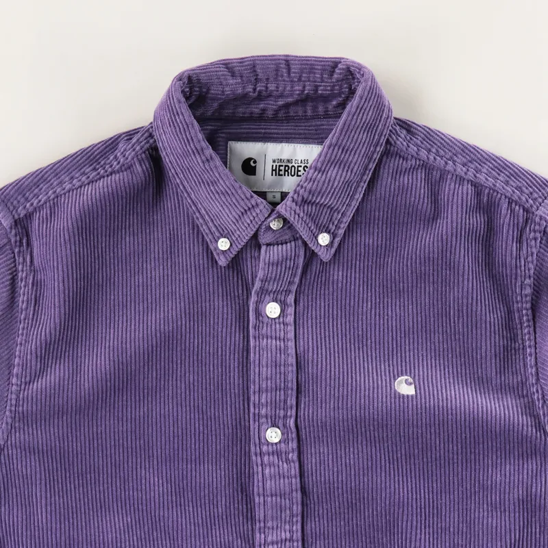 Carhartt WIP x Working Class Heroes Madison Cord Shirt Dusty Mauve-9