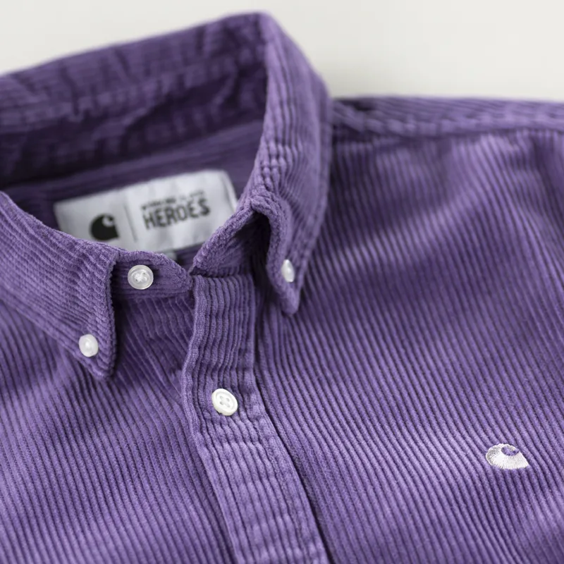 Carhartt WIP x Working Class Heroes Madison Cord Shirt Dusty Mauve-5