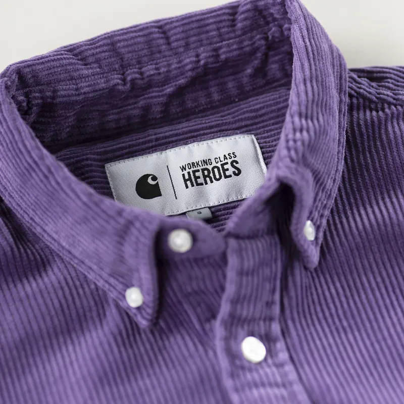 Carhartt WIP x Working Class Heroes Madison Cord Shirt Dusty Mauve-2
