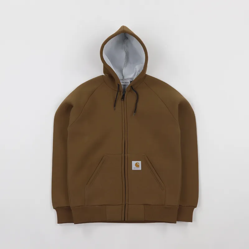 Carhartt WIP Mens Car-Lux Hooded Winter Jacket Hamilton Brown