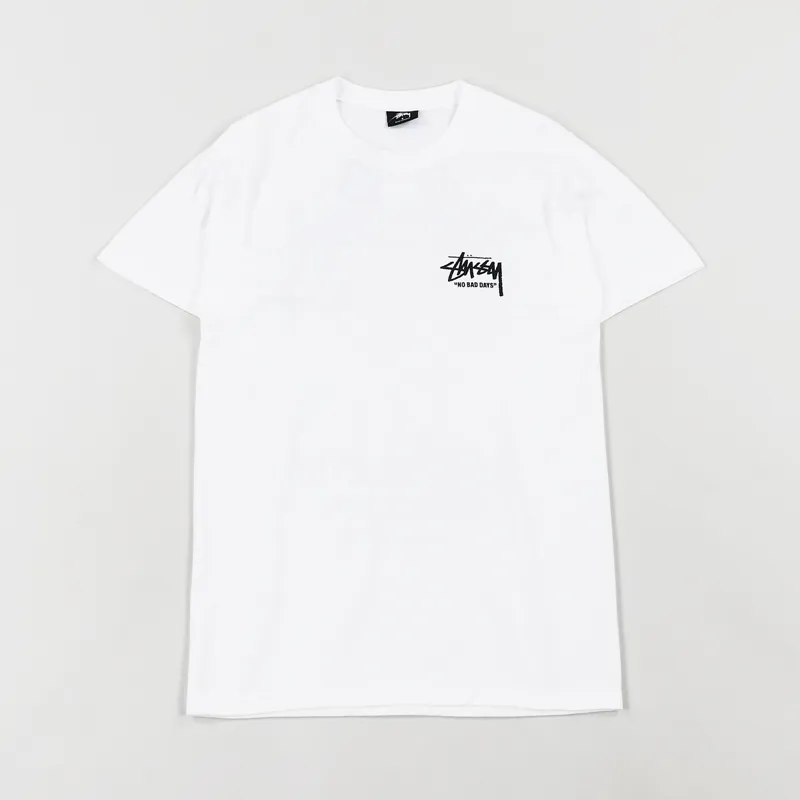 Stussy Mens Graphic Carnation Floral Short Sleeve T Shirt White