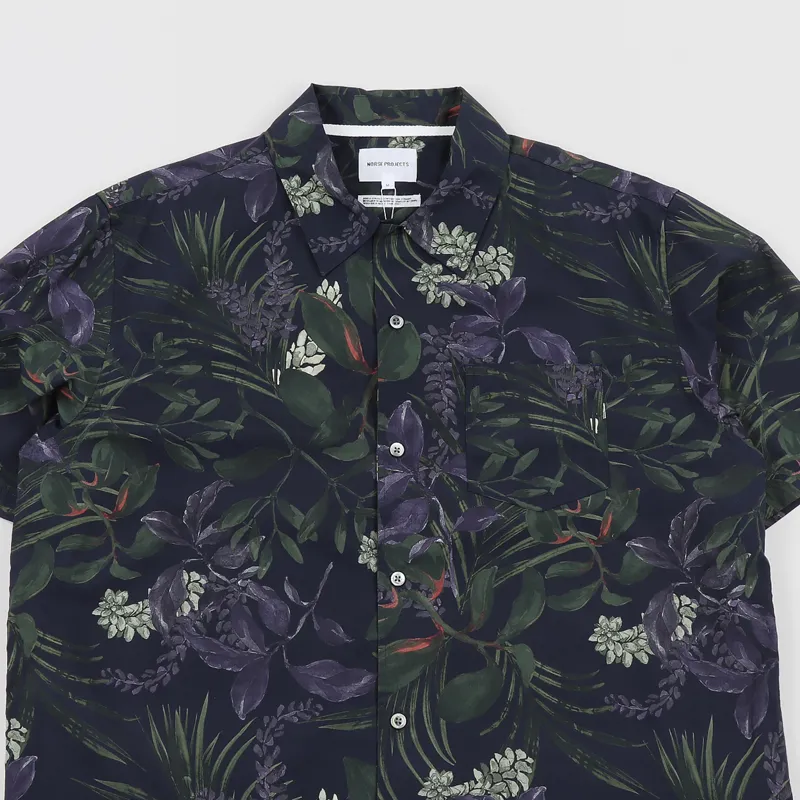 Norse Projects Carsten Print Shirt Dark Navy-1
