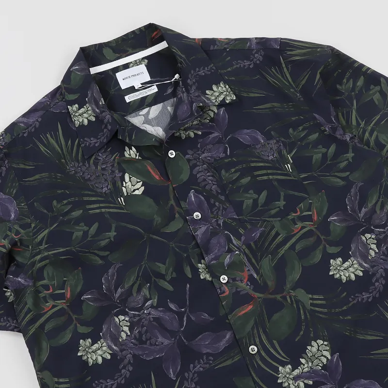 Norse Projects Carsten Print Shirt Dark Navy-2