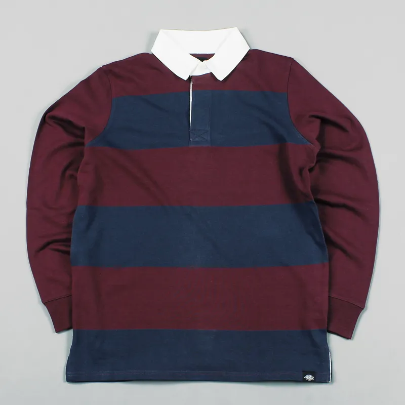 Dickies Cedar Key Rugby Shirt Maroon