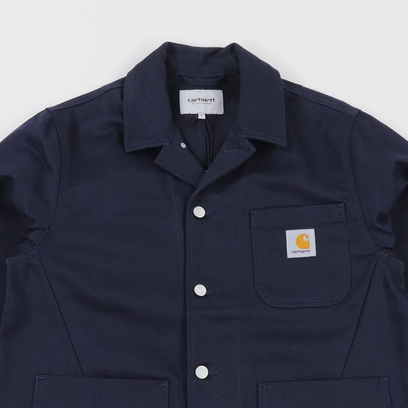 Carhartt WIP Mens Chalk Workwear Twill Jacket Dark Navy Blue