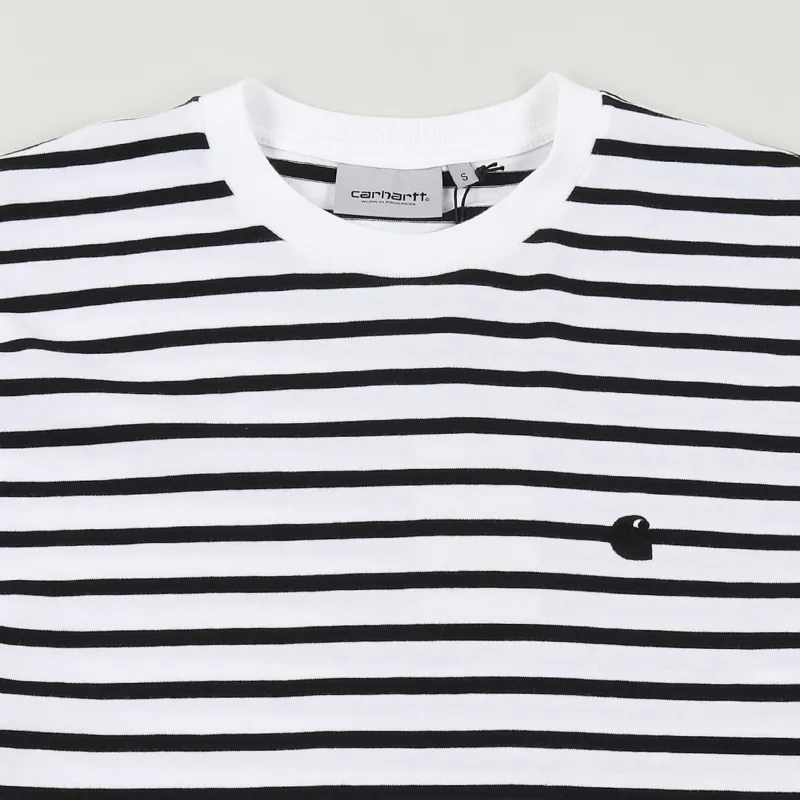 Carhartt WIP Champ Stripe Long Sleeve T Shirt Black White-1