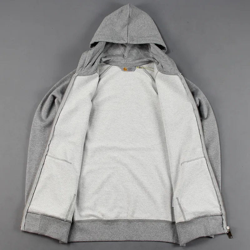 Carhartt Mens Work In Progress Chase LT Zip Hoodie Sweater Grey