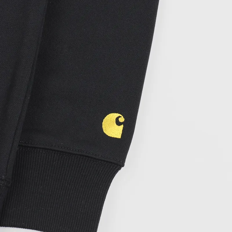 Carhartt WIP Chase Neck Zip Sweater Black Gold-1
