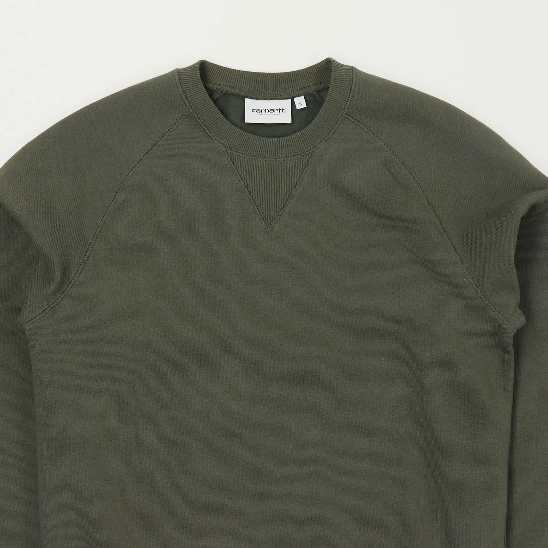 Carhartt WIP Mens Chase Logo Sweatshirt Cypress Green Gold