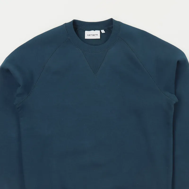 Carhartt WIP Chase Sweat Duck Blue Gold-1