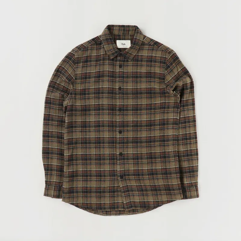 Folk Checked Shirt Brown Multi Check