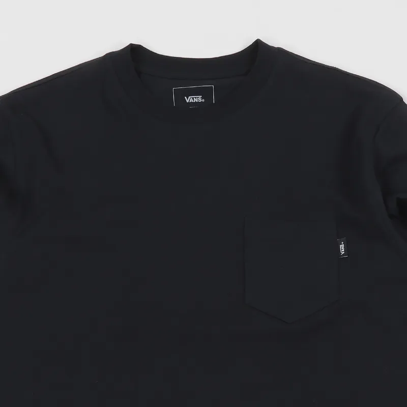 Vans Checker Sleeve Two Fer Long Sleeve T Shirt Black