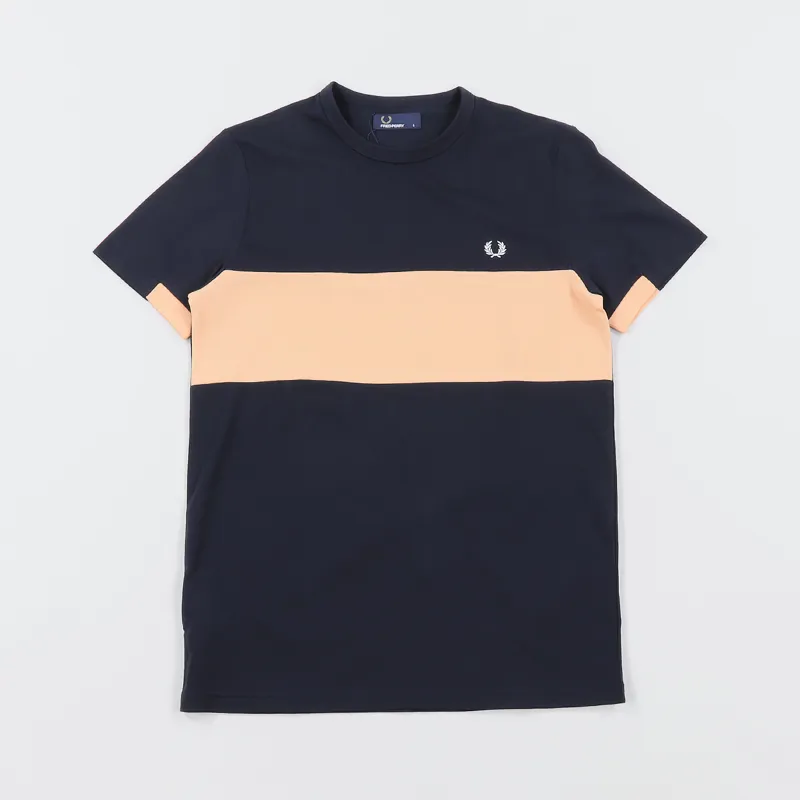 Fred Perry Chest Panel T Shirt Navy