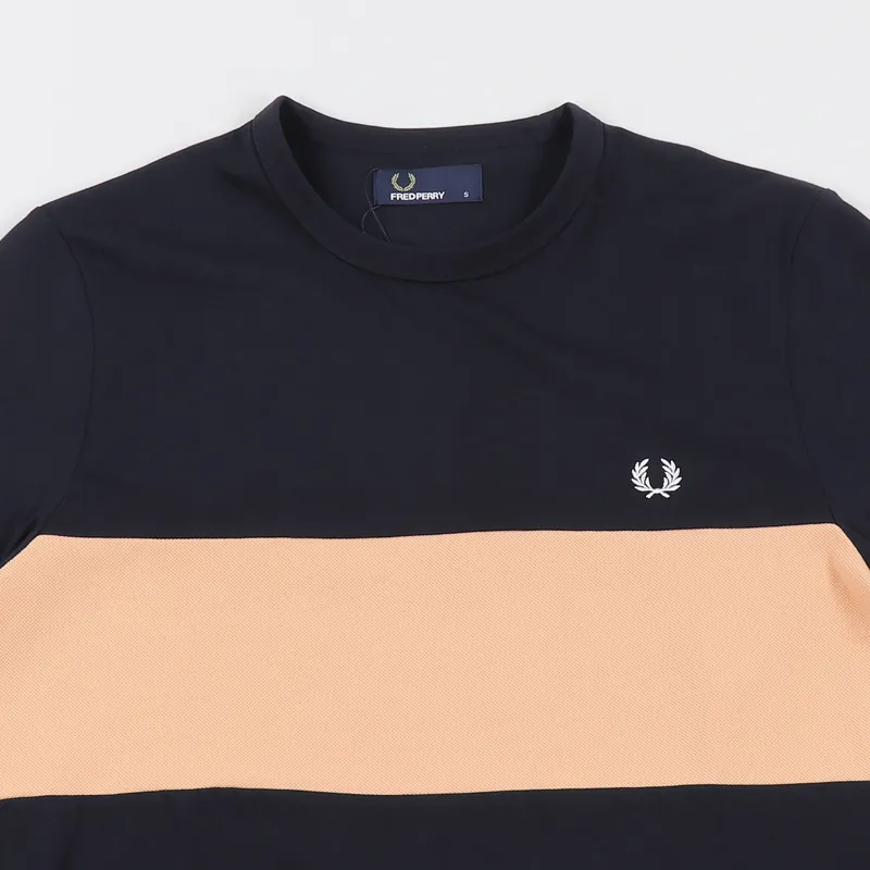 Fred Perry Chest Panel T Shirt Navy-1